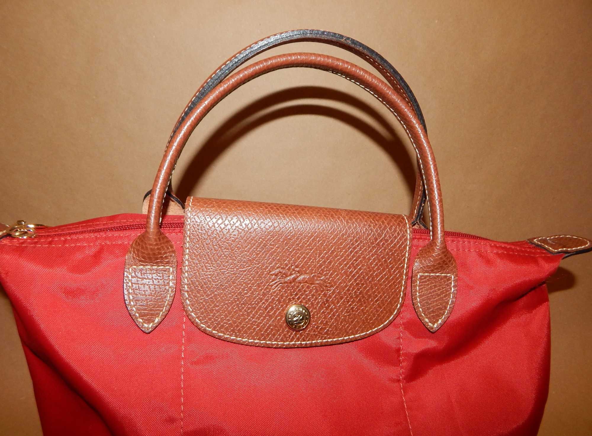 Geanta Longchamp Le Pliage, mica, rosie, stare buna