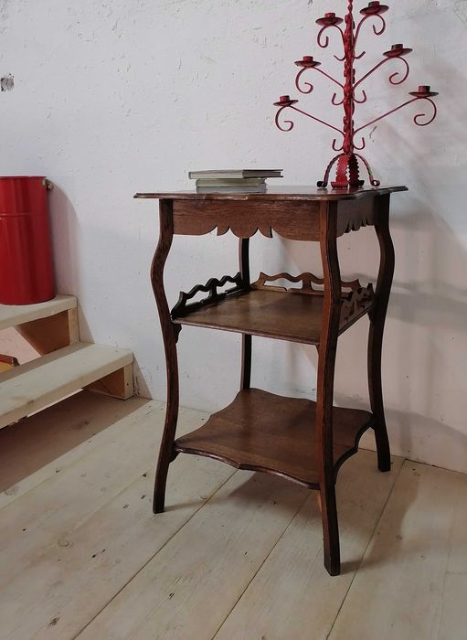 REDUCERE - Masuta/Etajera veche din lemn masiv de stejar /Piedestal