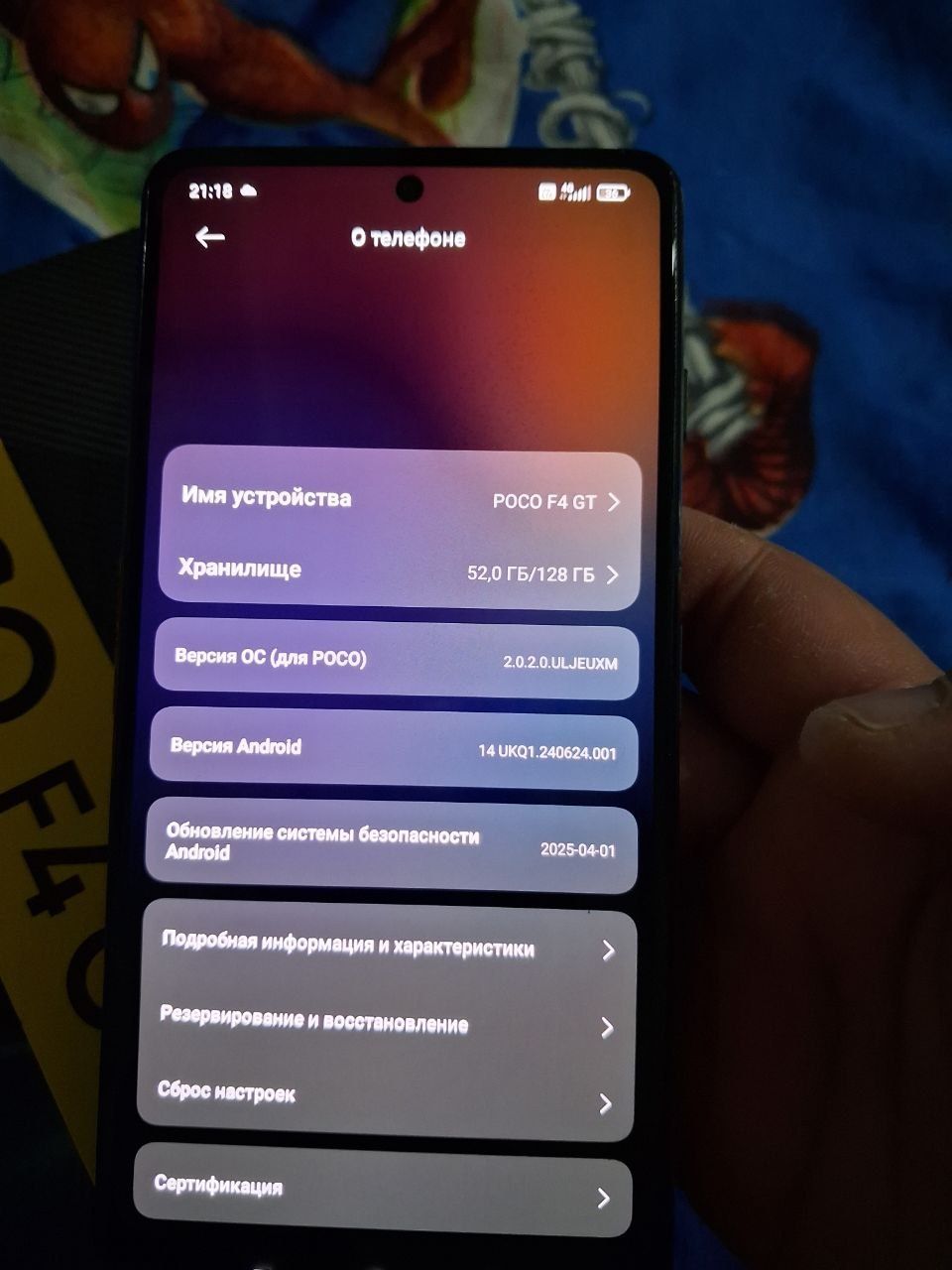 Poco F4 gt 128 telefon holati yaxshi