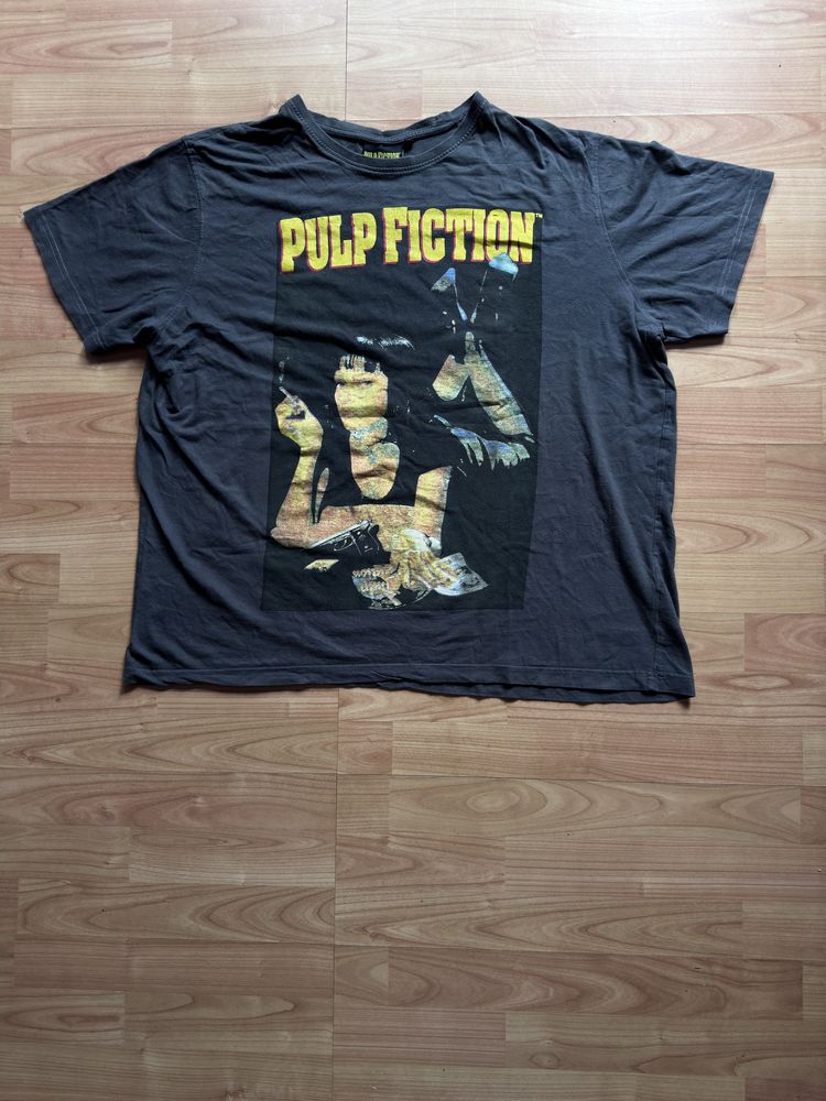 Tee tricou T-shirt vintage Pulp Fiction Uma Thurman bumbac verde