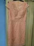 Rochie de ocazie/nuntă/banchet măr M/L 40 42 somon dantela deosebita
