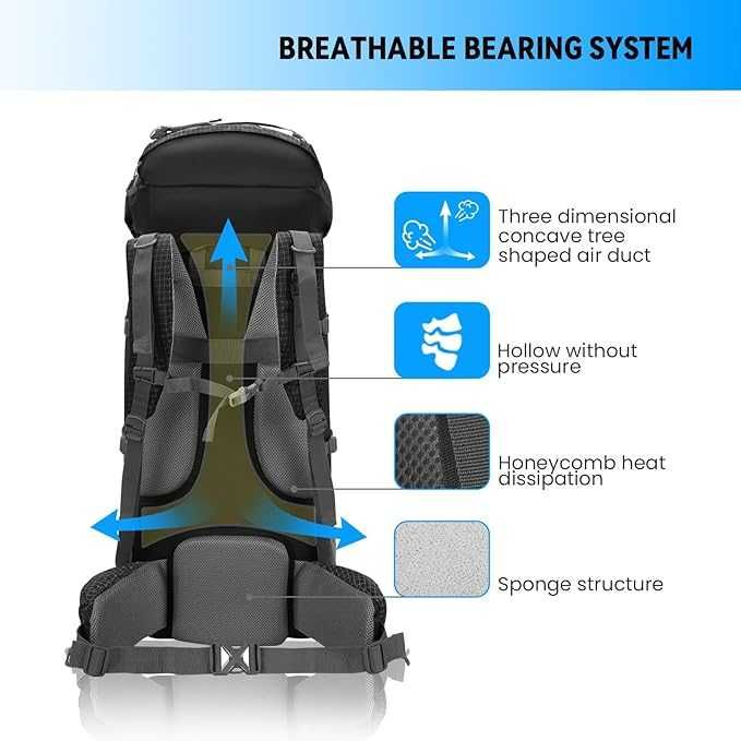 Rucsac drumetie, Bseash, confortabil, usor, premium, 80L