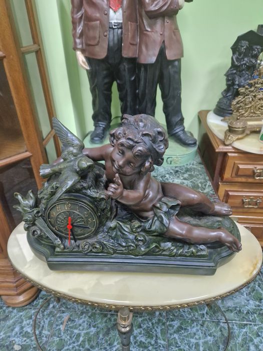 Уникален антикварен холандски каминен часовник