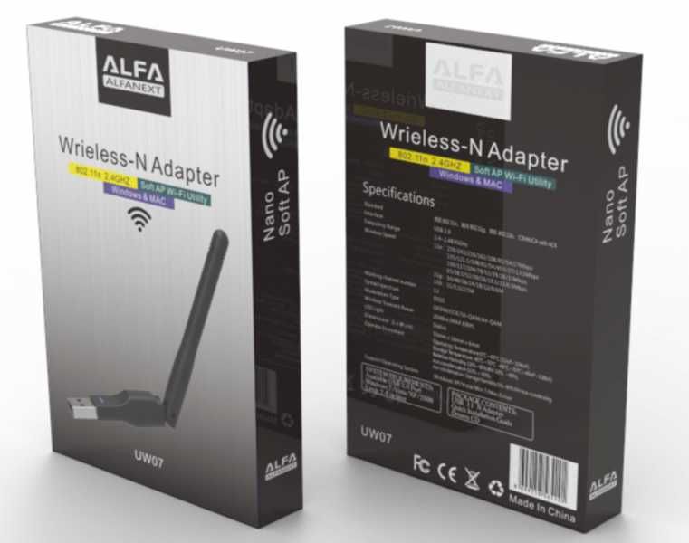 USB WiFi  ALFA UW-07 150M chip MTK7601          (NT4637)