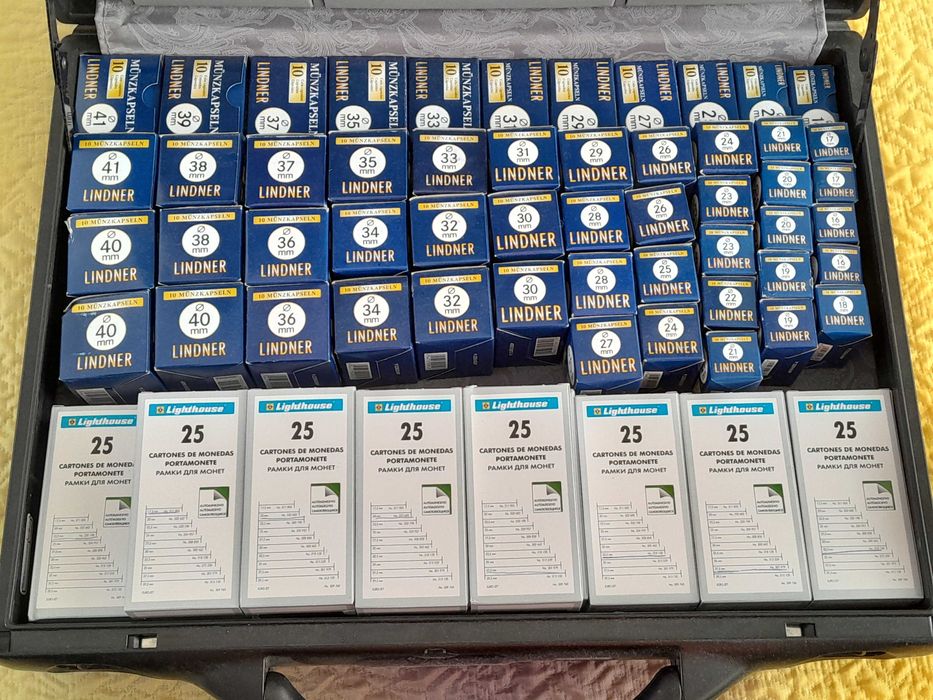 Капсули за монети Lindner и Картончета за монети Leuchtturm