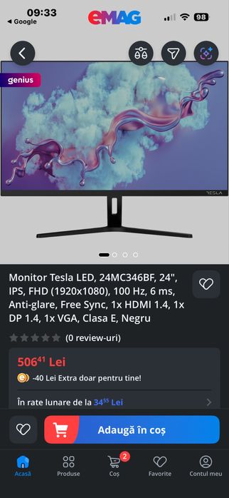 Vand monitor de gaming