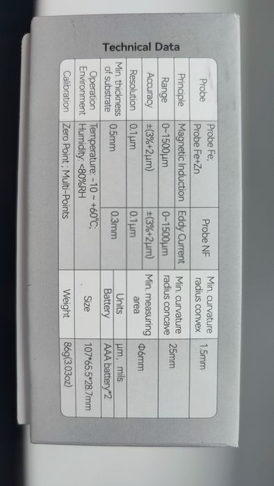 Дигитален уред за измерване на дебелина на покритие (боя) R&D ET360