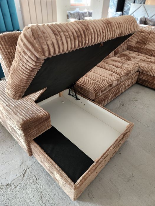 NOU Coltar U, extensibil, 330cm, cappuccino