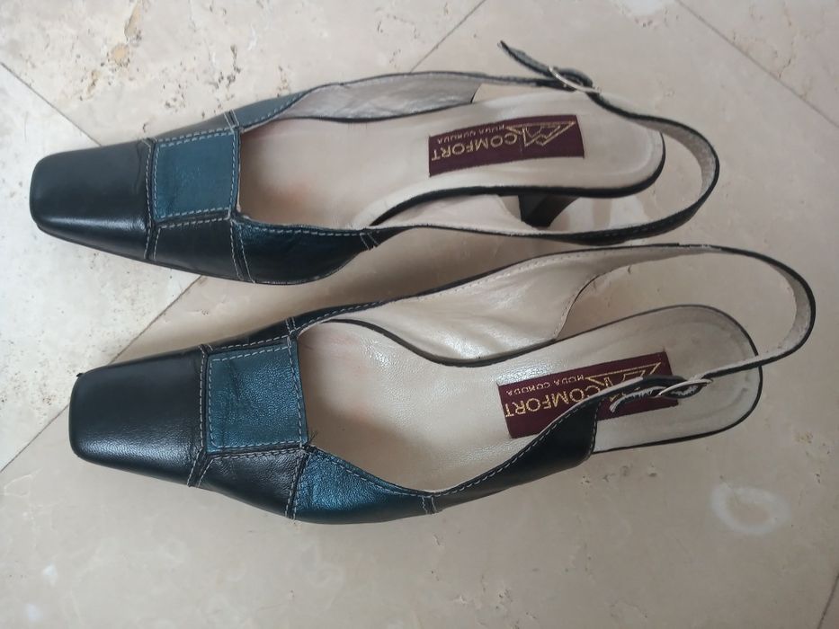 Pantofi dama bleumarin,piele, 36