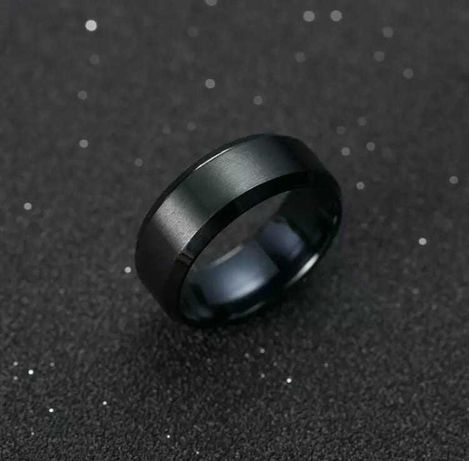 Чёрное кольцо мужское 21 размер