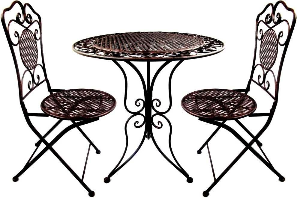 Set mobilier grădină din fier,  scaune pliabile și masă rotundă, -31%