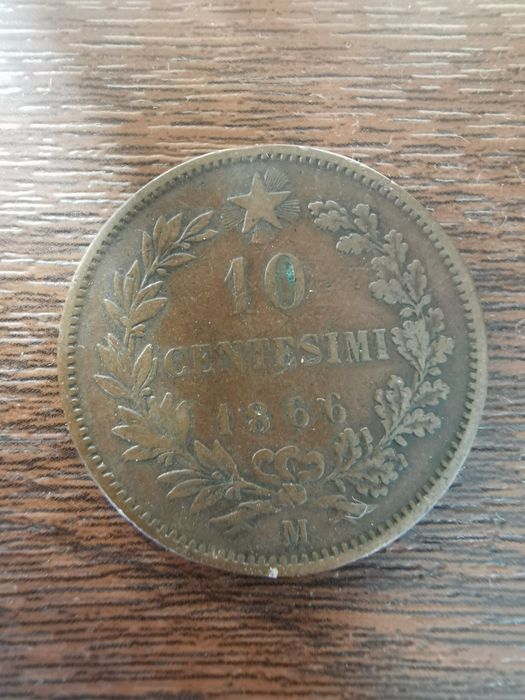 Moneda 10 centisimi 1866