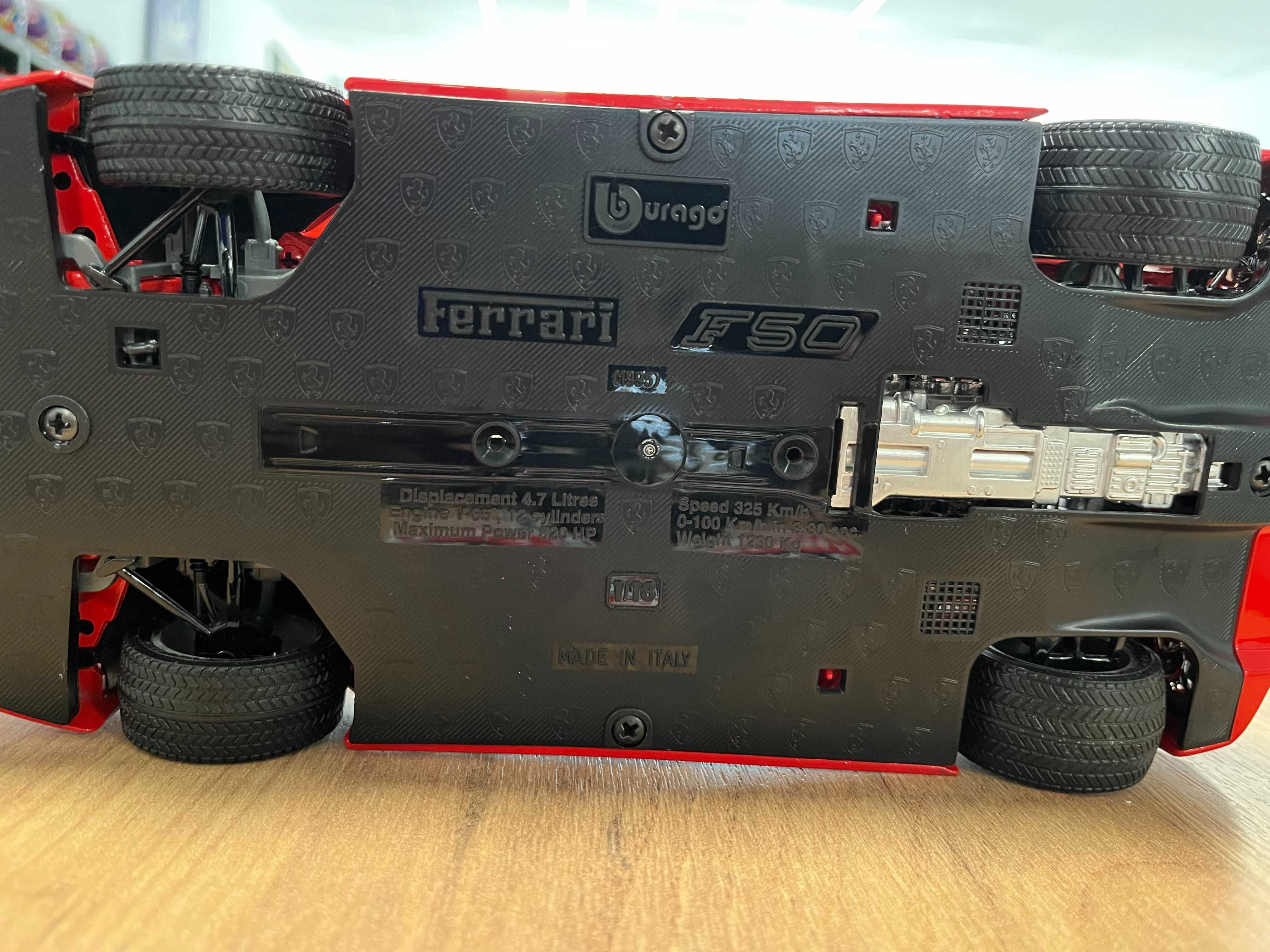 Рядък модел  метална колекционерска количка FERRARI F50  1:18 мащаб