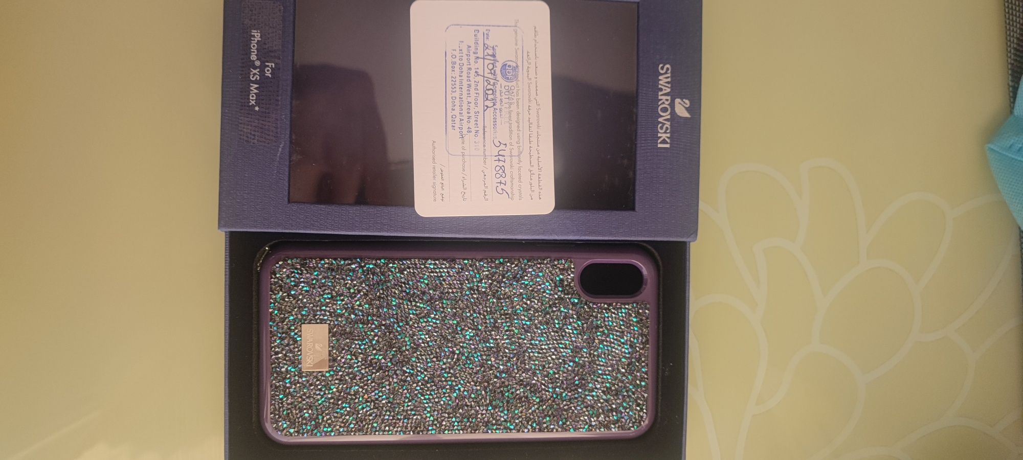 Лилав TPU калъф за iPhone XS Max Swarovski purple case