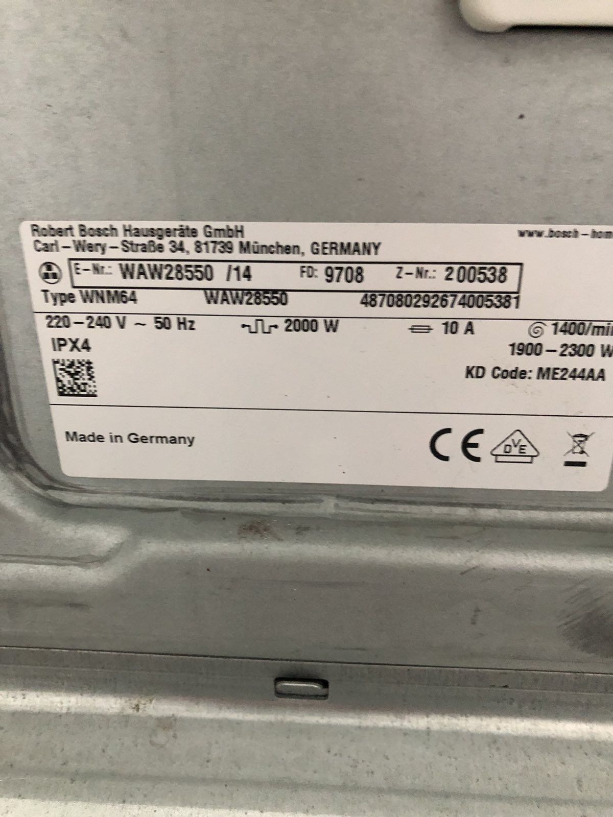 Пералня Bosch Serie 8 VarioPerfect 9 кг. А+++