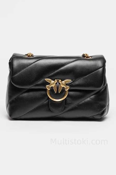 PINKO Дамска чанта Love Mini Puff Maxi Черен чистонова 28x19x10см