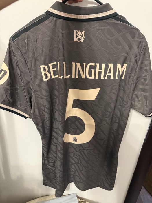 Tricou Bellingham Real Madrid away gri player version fotbal