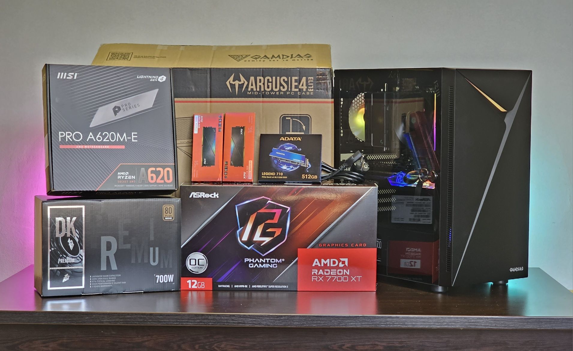 RX 7700XT/Ryzen 5-7500F/RAM 16GB DDR5/SSD 512GB/Чисто Нов+Гаранция!