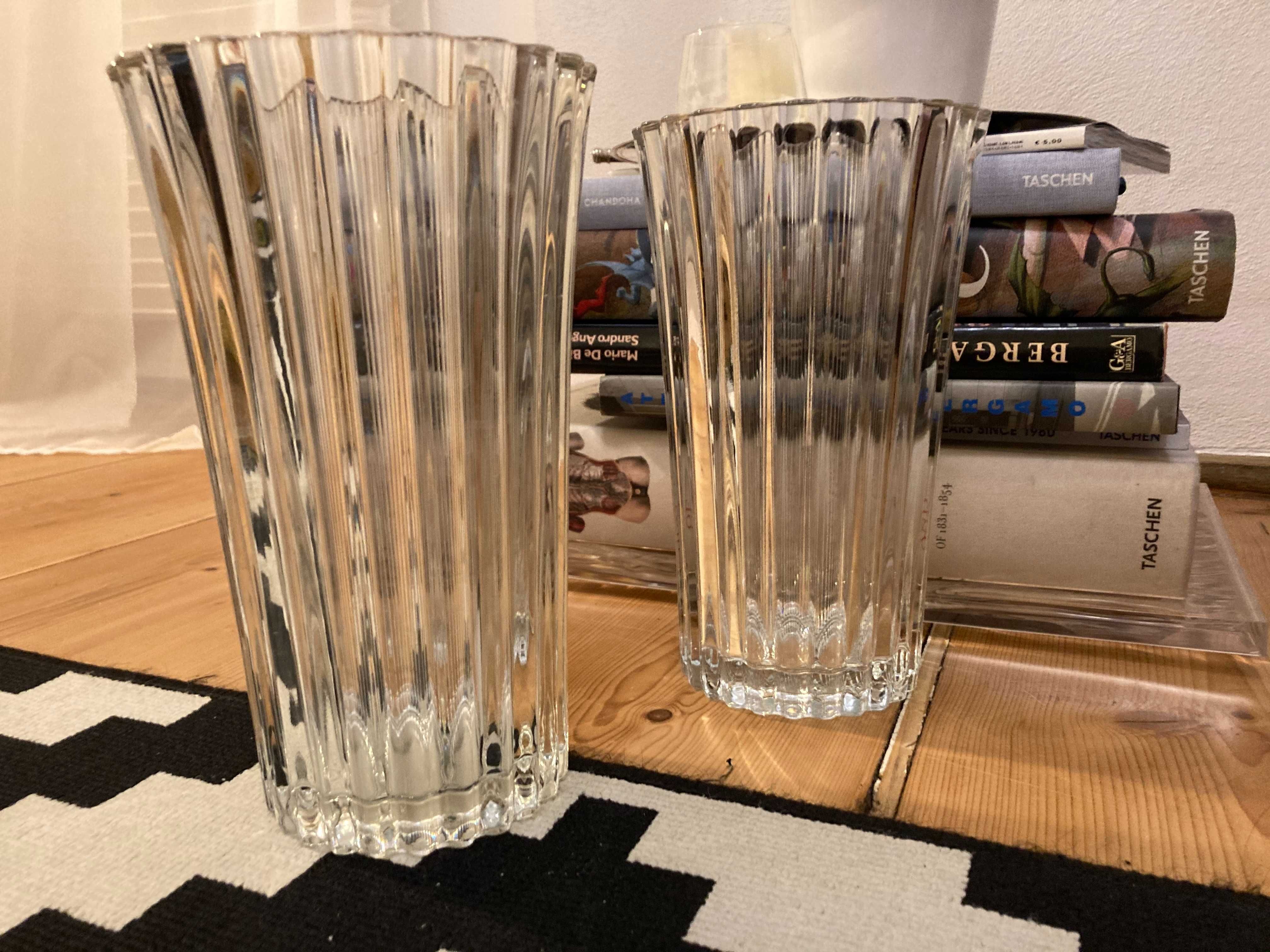 Vaze vaza Franta marime medie mare sticla cristal retro pereche 2 buc