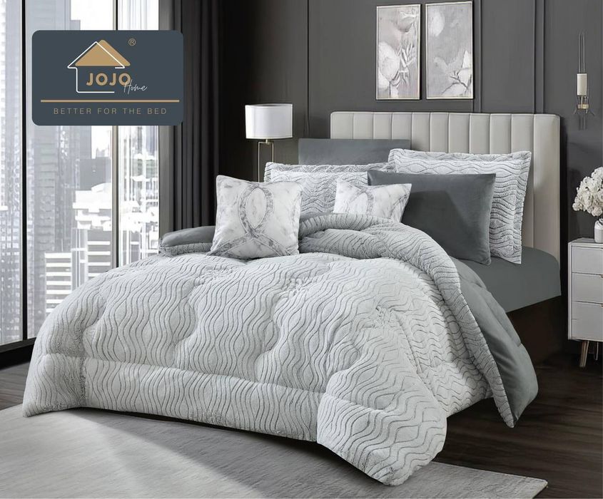 Set pilote 6 piese groase din blanita de iepure artificială + catifea