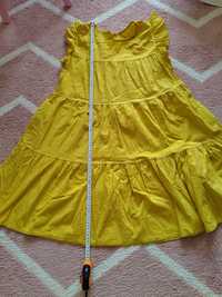 Жълта памучна рокля без размер