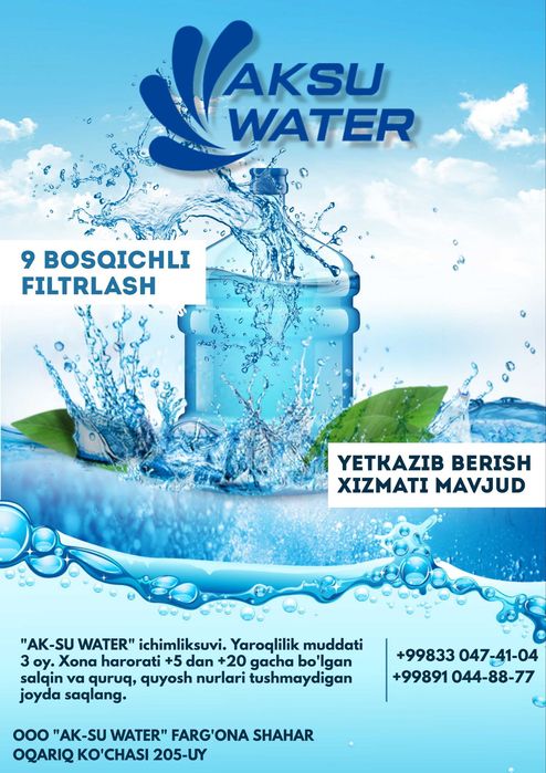 AK-SU WATER toza ichimlik suvi