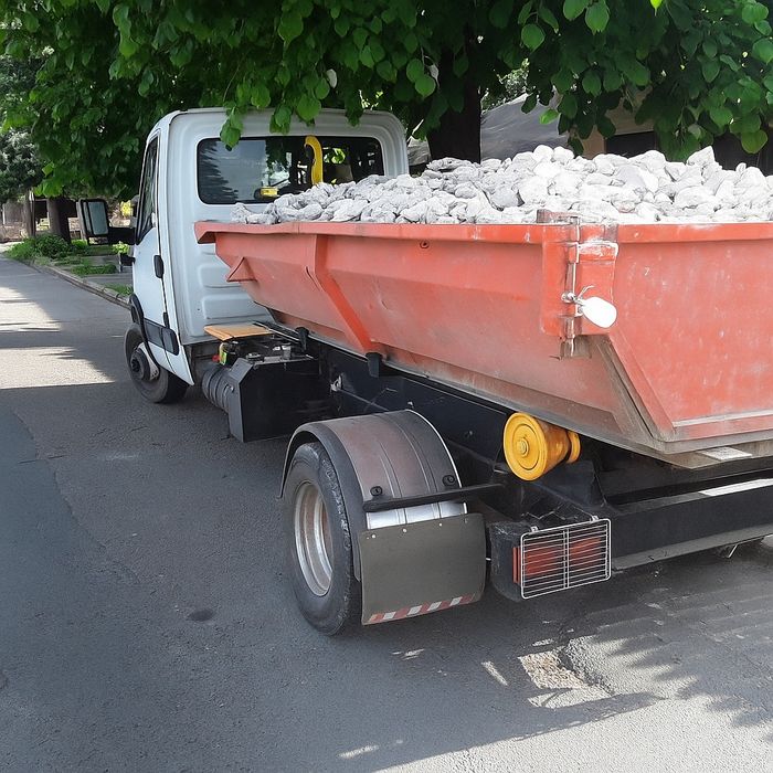 Transport moloz container gunoi bena detasabila moluz + manipulanti