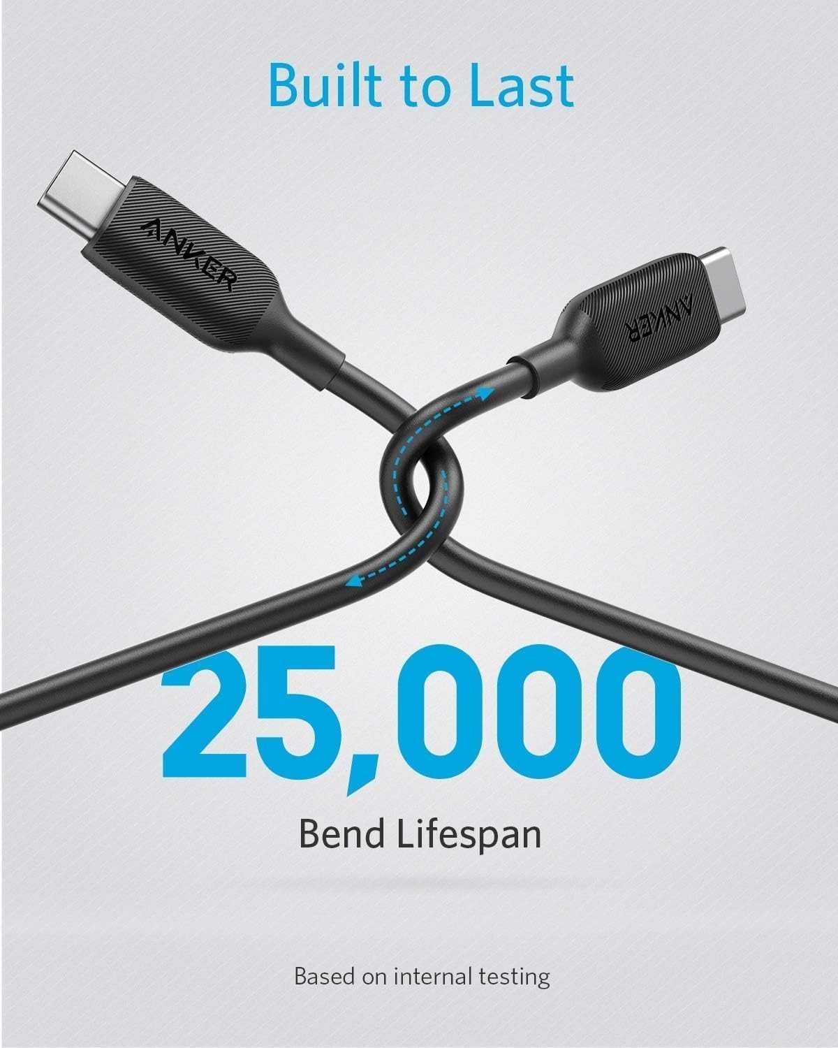 Anker PowerLine III USB-C към USB-C кабел, 60W,30cm дължина