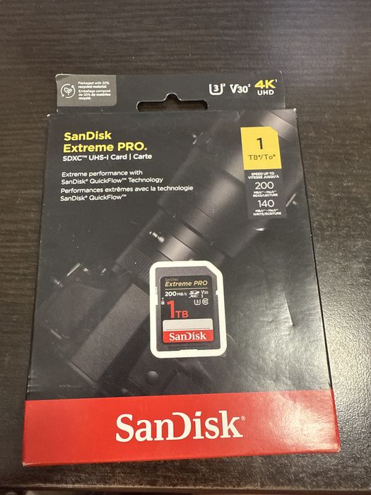 Card memorie sandisk extreme pro 1tb sdxc u3 v30 nou sigilat original