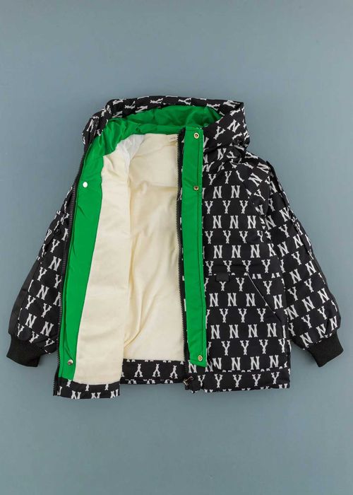 Детско яке с надписи, Черен Цвят