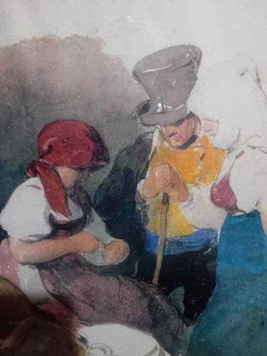 Tablou deosebit lucrat in creion si acuarela