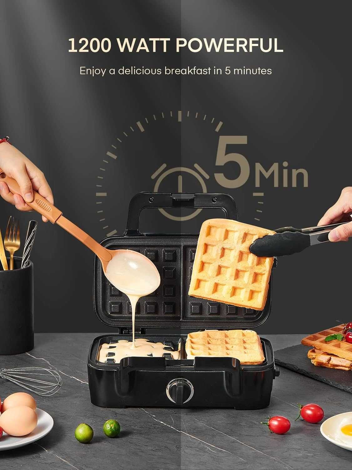 Грил/Тостер и Гофретник Fohere Sandwich Maker, 1200 W 3-in-1,Гаранция