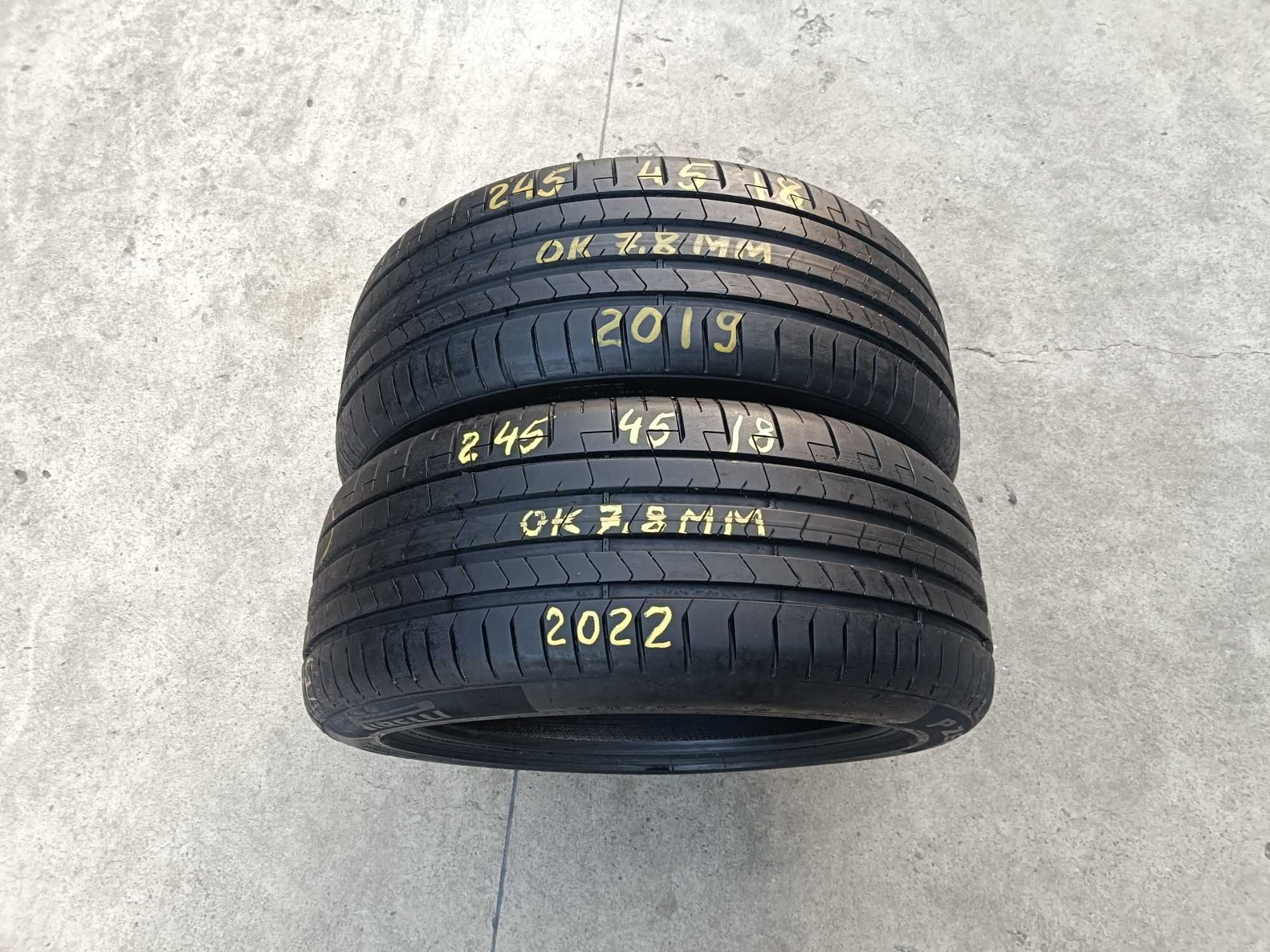 Doua anvelope vara 245 45 18 pirelli p zero pz4 profil de 7,8 mm