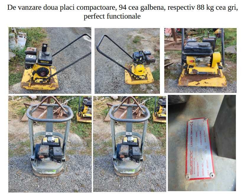 Placi compactoare de vanzare