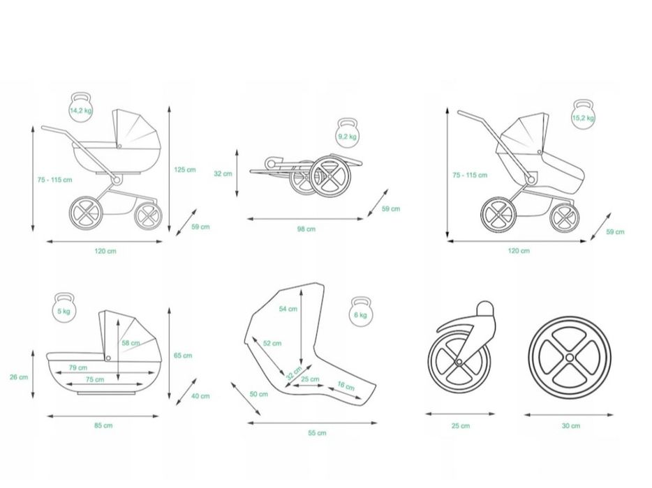 Детска количка BabyLux, 3 в 1