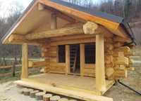 Casa/casuta/cabana din lemn rotund, busteni