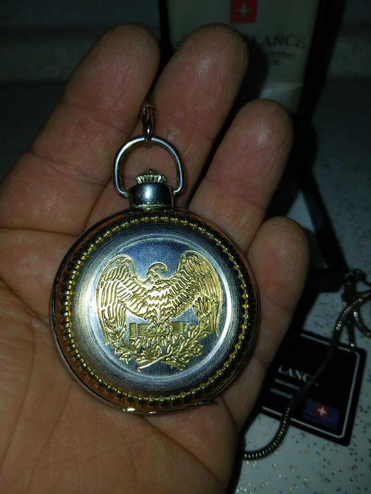 Швейцарски джобен сребърен часовник Swiss Balance