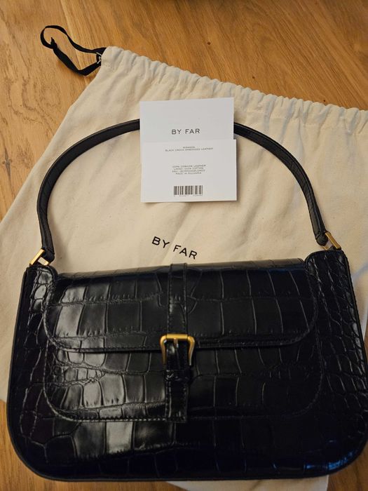 BY FAR MIRANDA croco embossed чанта