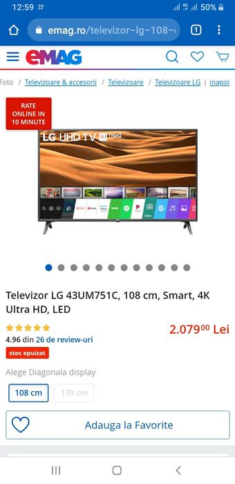 Piese smart 4k LG model 2020