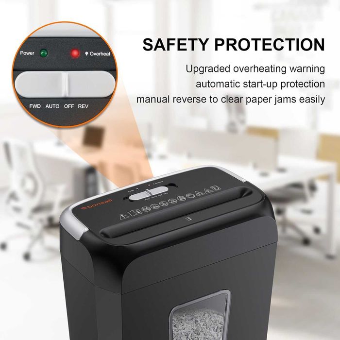 Distrugător de documente Bonsaii cu 6 coli, tăiere transversală