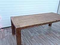 Масивна голяма дизайнерска дървена трапезна маса. Внос Холандия