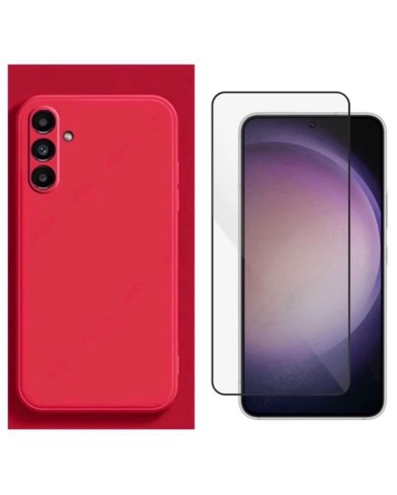 Husa Inter Catifea + Folie Sticla Samsung A05/A05S/A15/A55/A16/A17