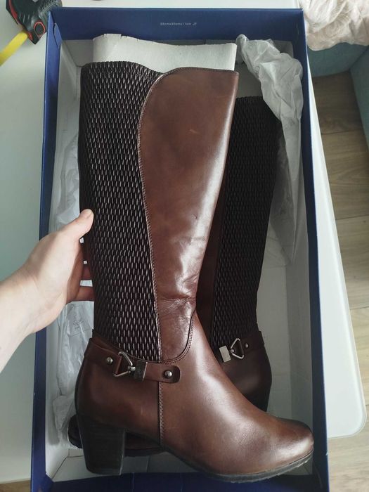 Високи зимни ботуши естествена кожа (Rieker)