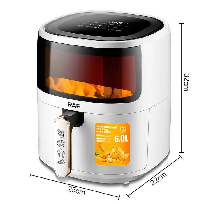 Air Fryer RAF 5330W 6L, 1500W, friteuza cu aer cald, alb