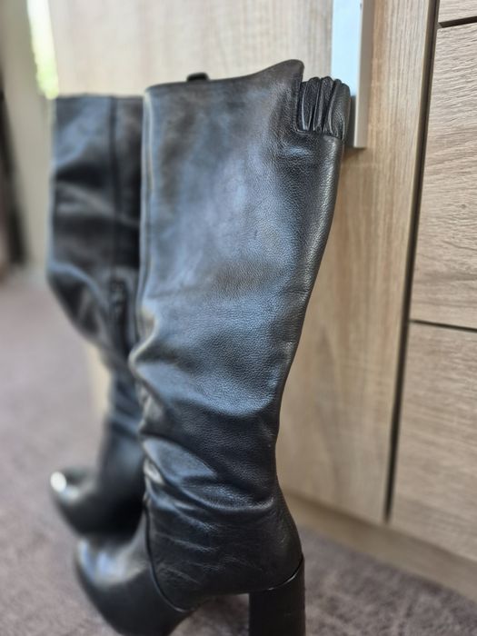 Cizme negre din piele, de dama,, Zara, marimea 37