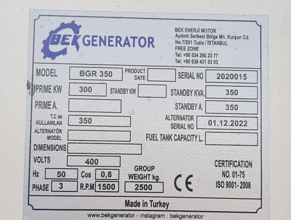 Gemerator AHMED 300kw