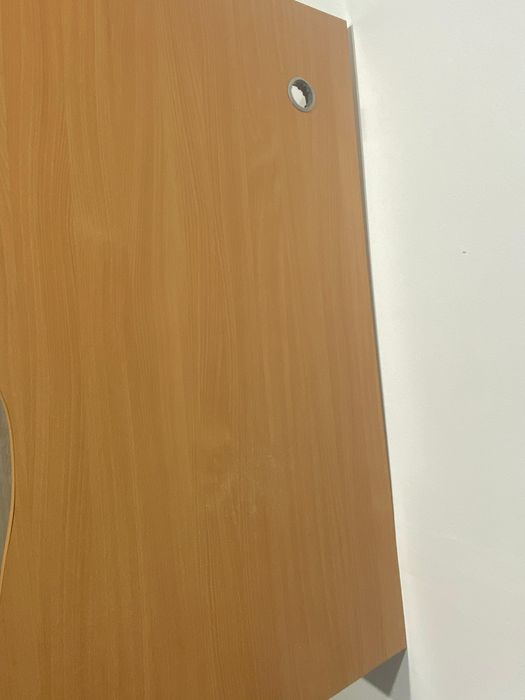 4 Buc. Birou Mare, Profesional, Lemn Stejar Deschis, Picioare Metalice