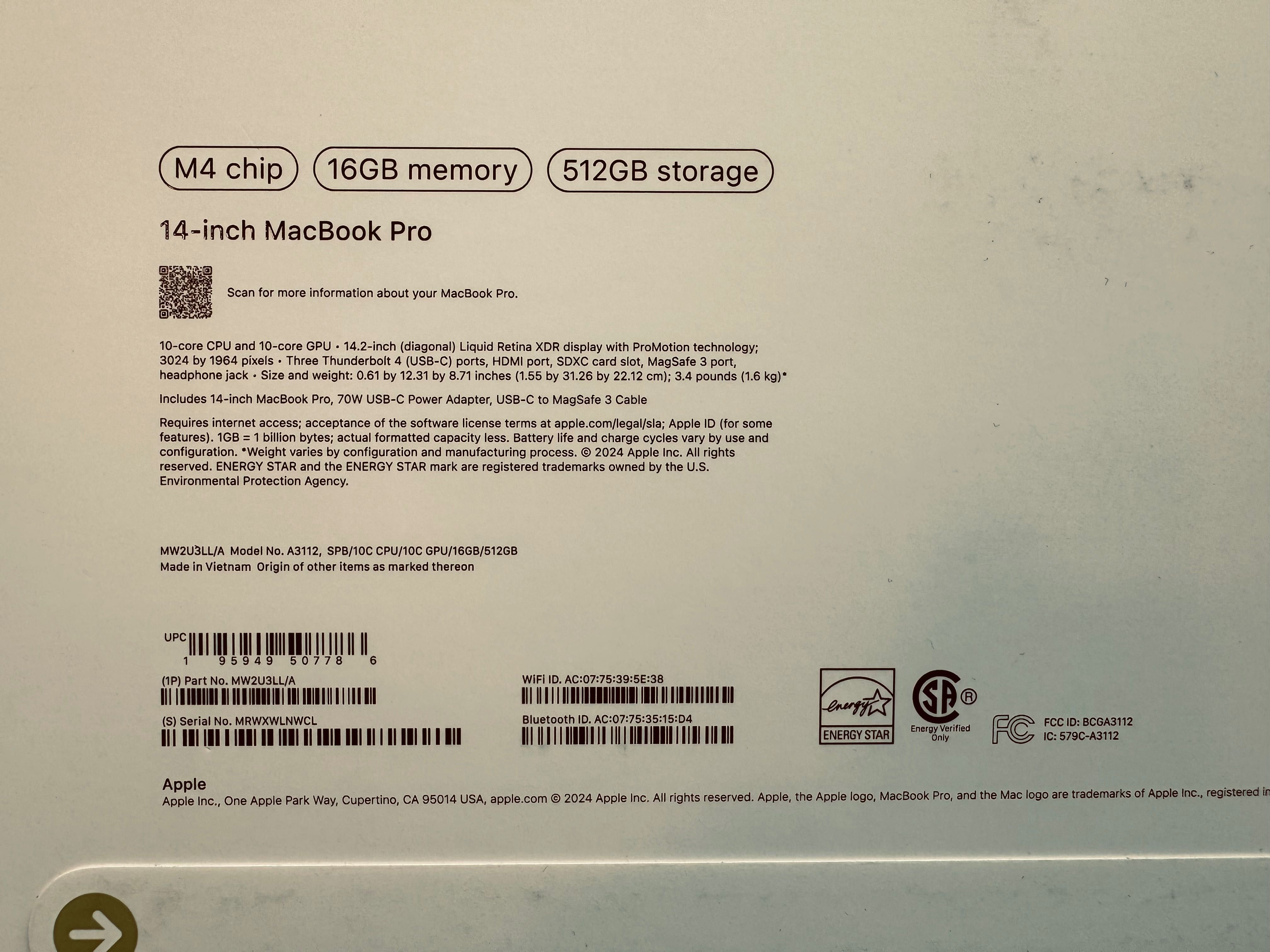 MacBook Pro M4 14 inch