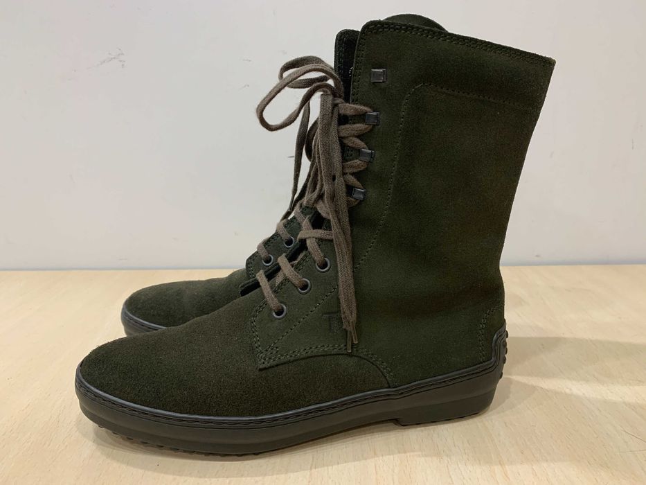 Ghete dama Tod's combat din piele intoarsa cu talpa Vibram 39