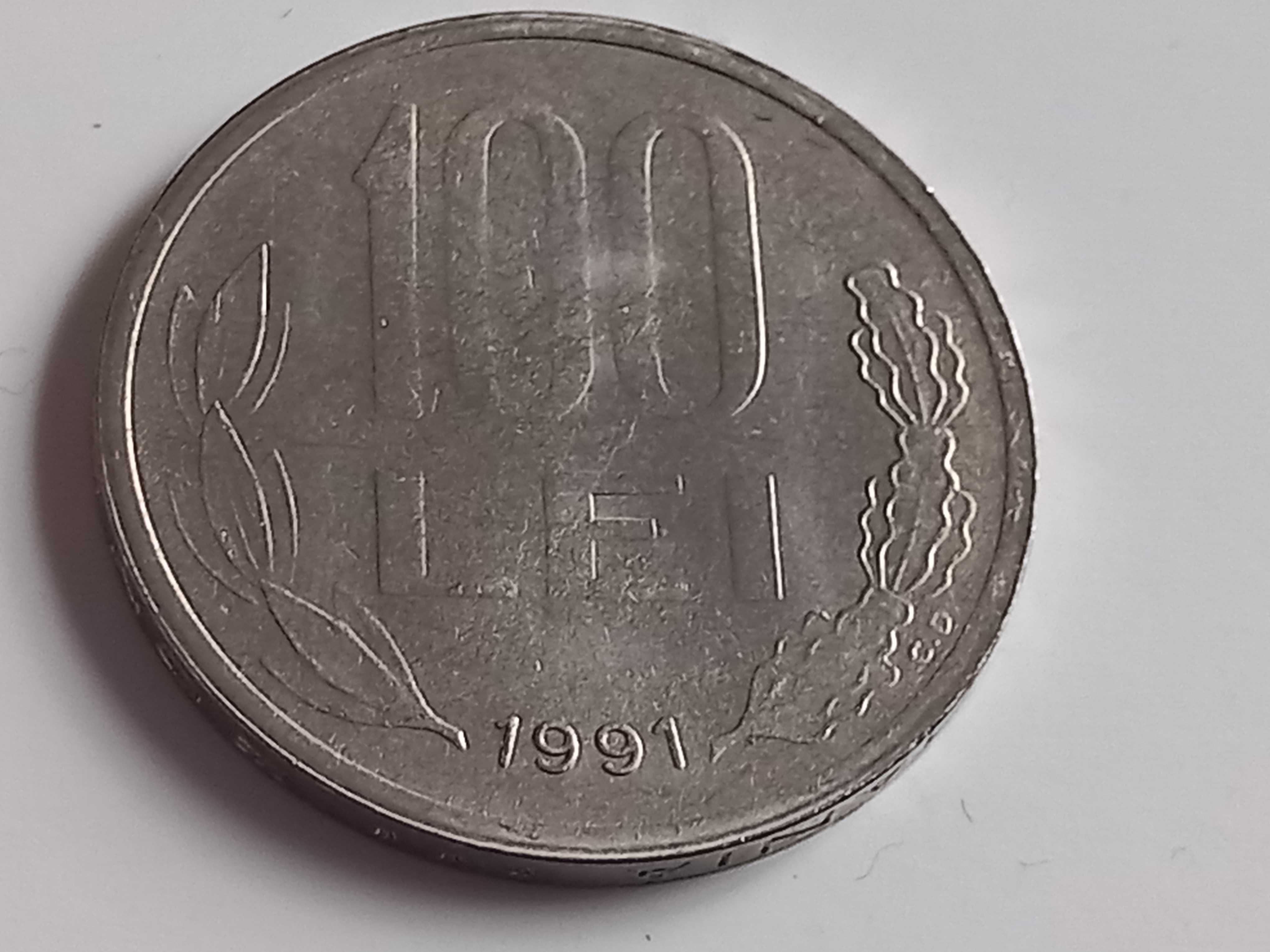 Romania , 100 lei 1991 varianta cu 99 rotund
